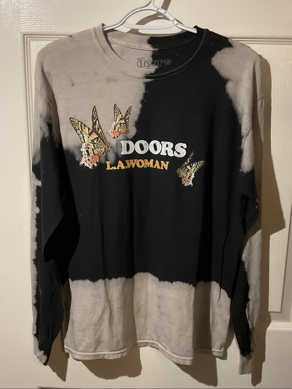 The Doors L.A. Woman Tie-Dye Long Sleeve Tee - Black & Gray